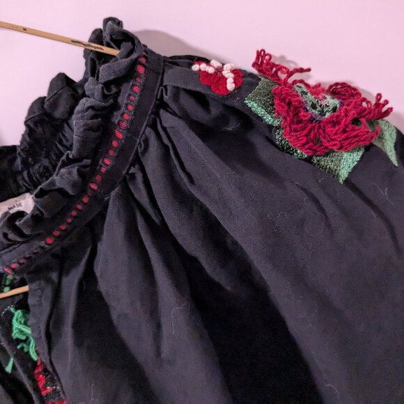 Zara Boho Cropped Embroidered Peasant Top - Picture 12 of 12